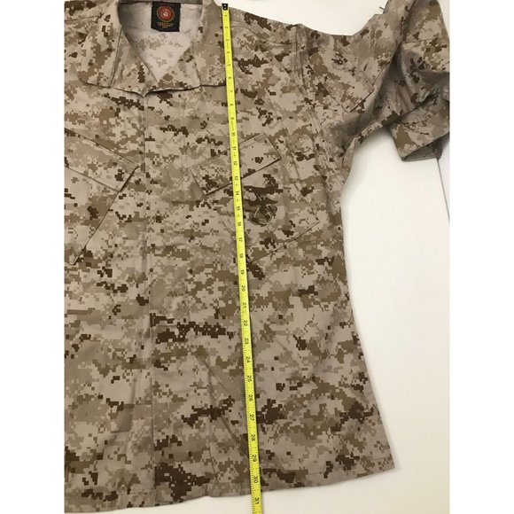 American Apparel USMC Navy Marines Mens M Brown Camo Button Down Jacket *13 - Picture 5 of 8